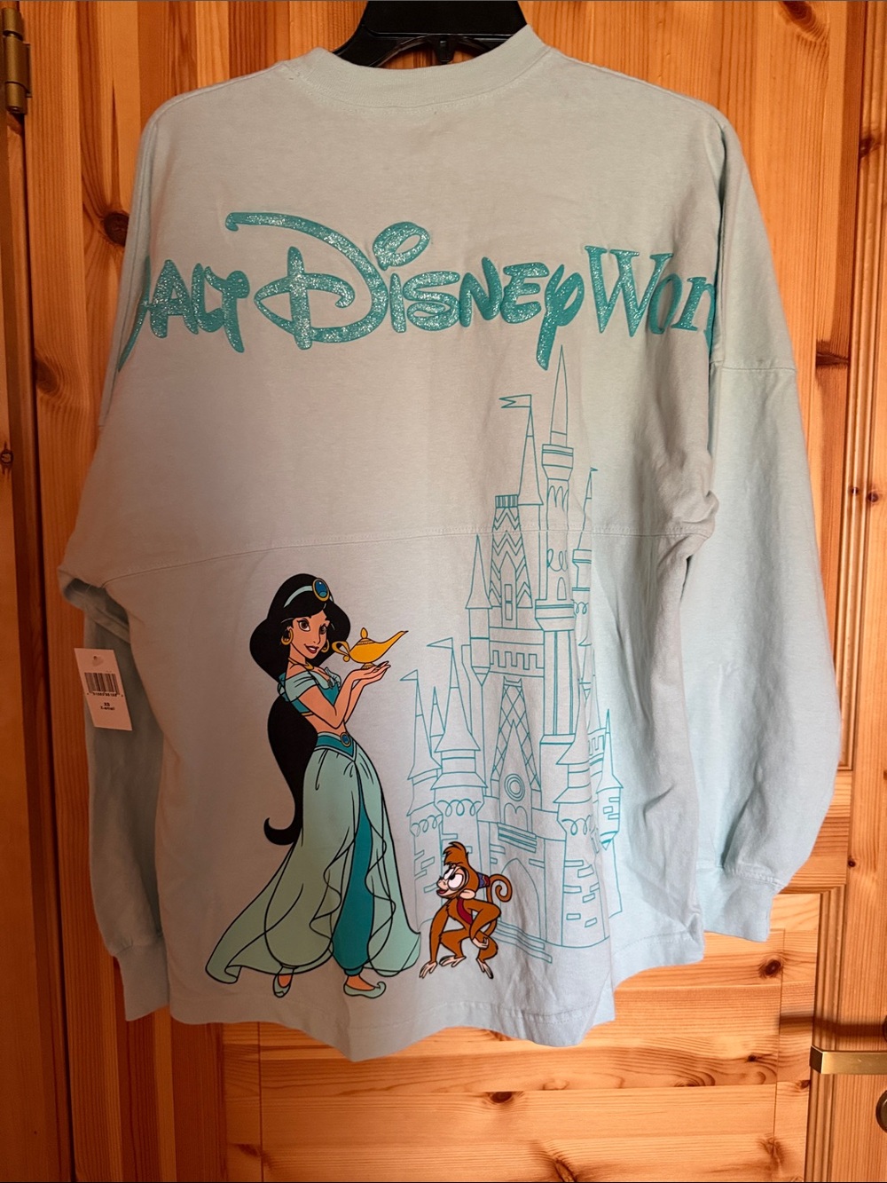 Disney Light Blue Jasmine & Castle Long-Sleeve Tee